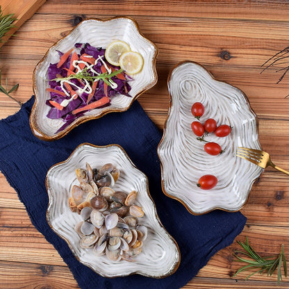 Japanese-style Porcelain Plates - Oystershell