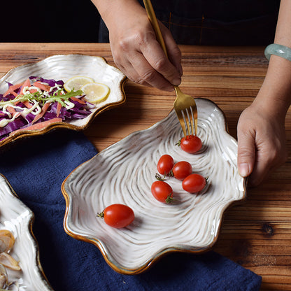 Japanese-style Porcelain Plates - Oystershell