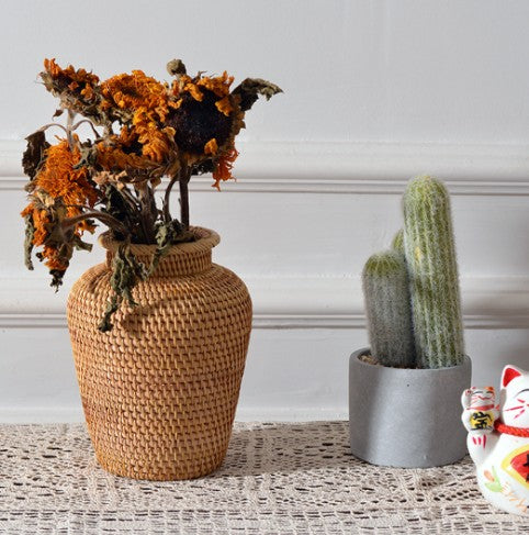 Woven Rattan Vase
