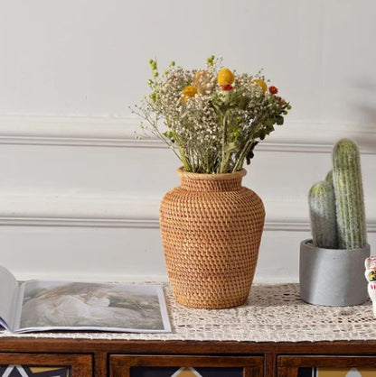 Woven Rattan Vase