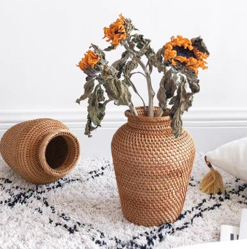 Woven Rattan Vase