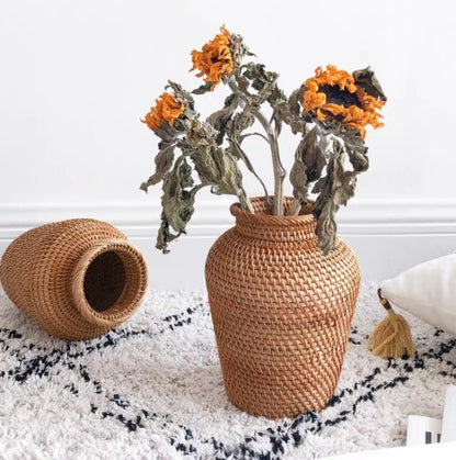 Woven Rattan Vase